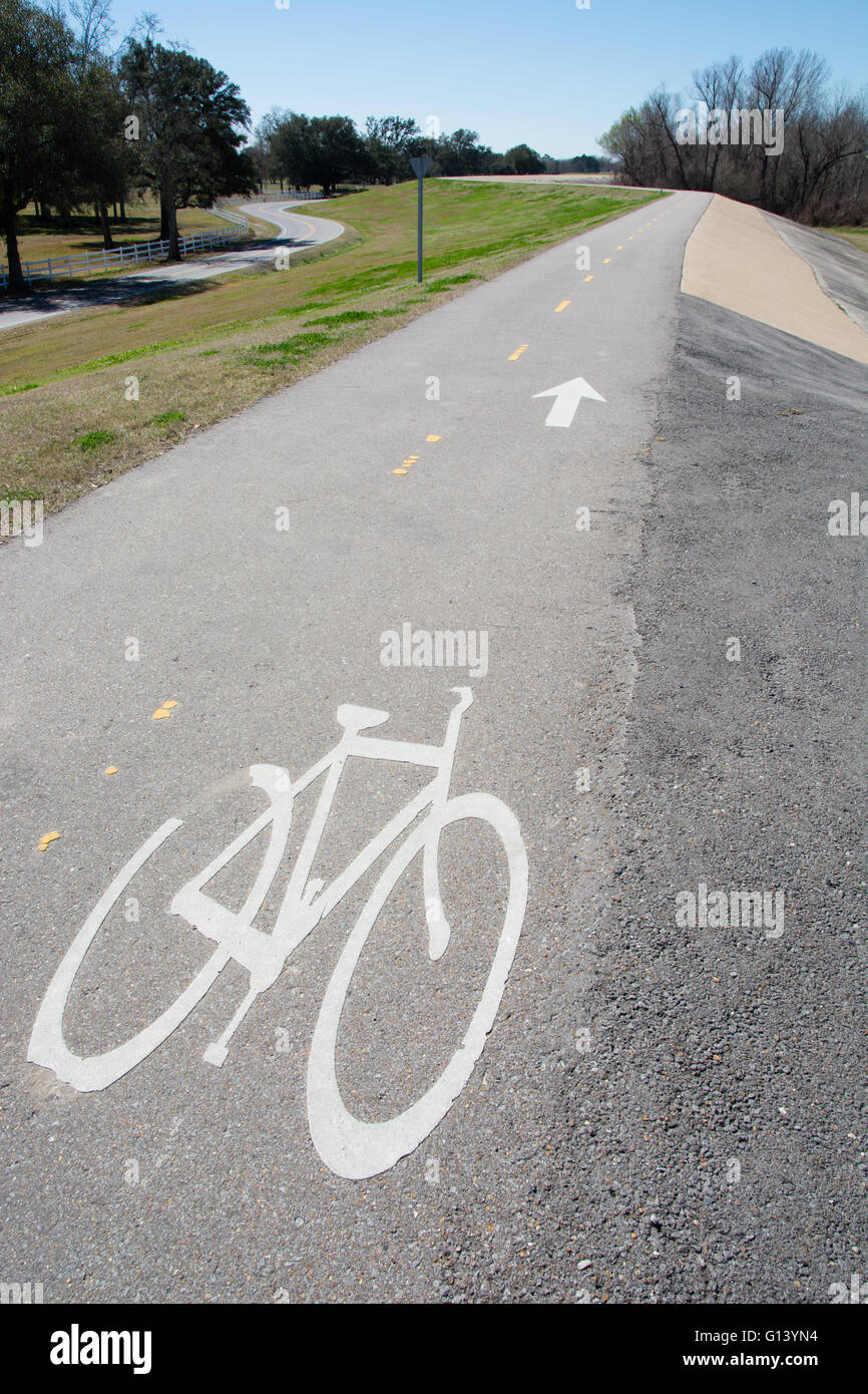 Les digues de défense contre les inondations, La Nouvelle-Orléans, Oak Alley Plantation, Louisiana, USA Banque D'Images