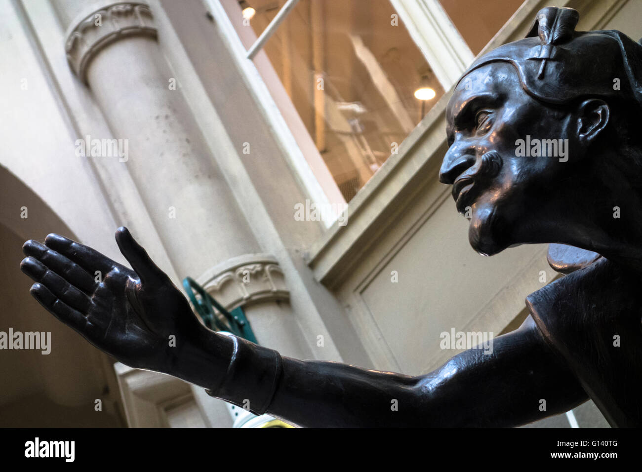 Des statues de Faust et Mephisto dans l'Auerbachs Keller, Leipzig Banque D'Images