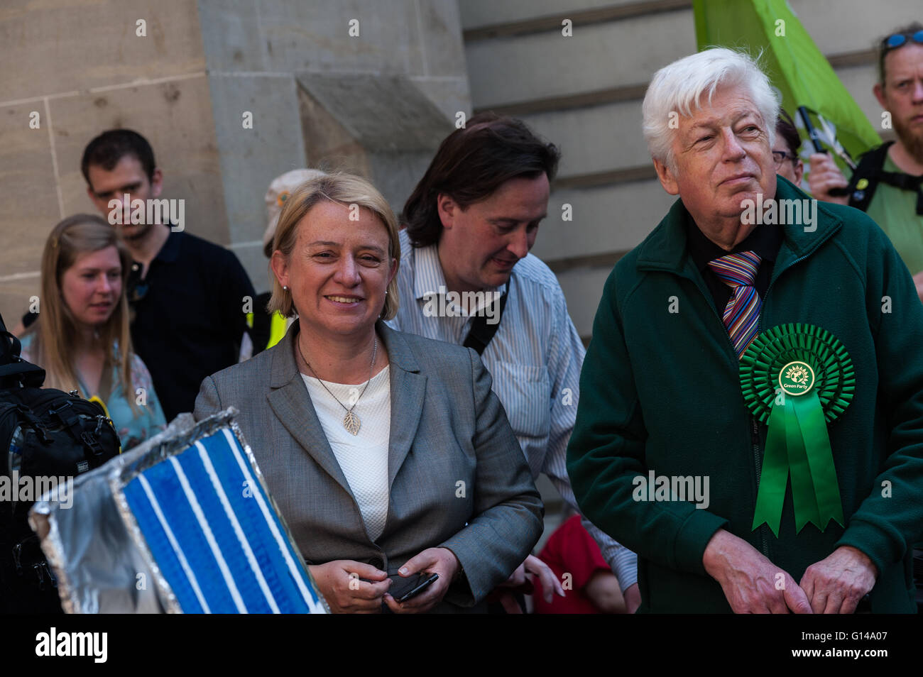 Londres, Royaume-Uni. Le 08 mai 2016. Natalie Bennett, le chef du Parti Vert au cours de "revenir en arrière sur le changement climatique" par le ministère de la santé. Wiktor Szymanowicz/Alamy Live News Banque D'Images