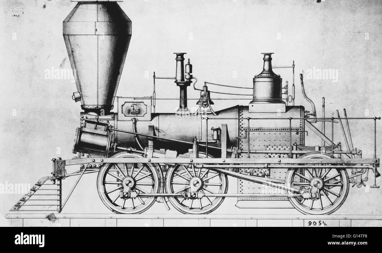 Un Baldwin à couplage de six camions de faisceau flexibles locomotive. Cette conception générale, introduit en 1842, a été construit jusqu'à la période de la guerre civile. Banque D'Images