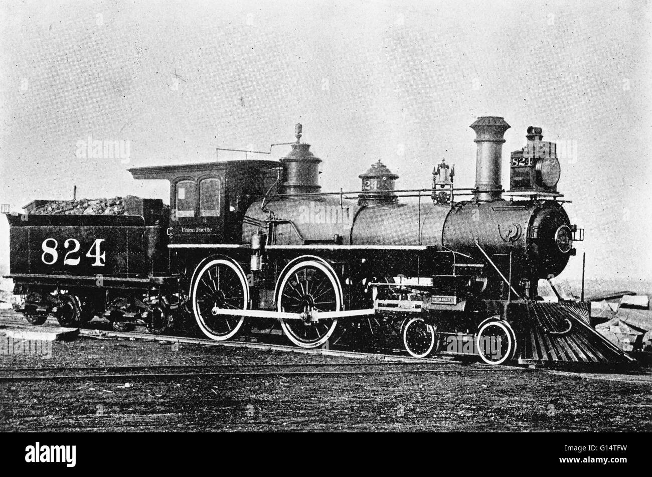 L'Union Pacific # 824 locomotive a été construite à leurs magasins d'Omaha en 1886 Installation. C'était la première locomotive construite là. Banque D'Images