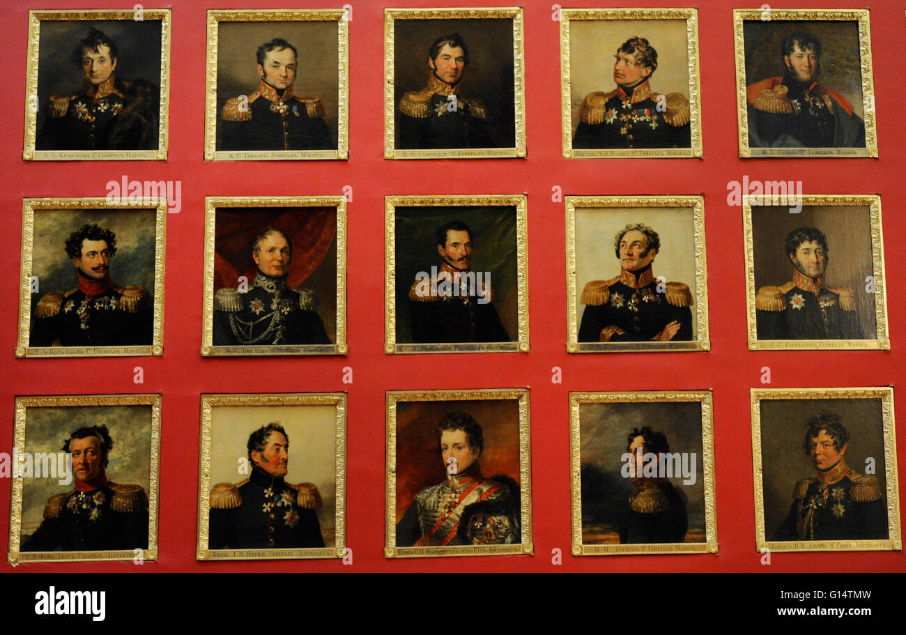 Portraits des généraux qui étaient des héros de la guerre de 1812. De l'artiste britannique George Dawe (1781-1829) avec la participation des artistes russes Alexander Polyakov et Wilhelm August Golicke (1802-1848). Galerie de la guerre de 1812. Palais d'hiver. Le Musée de l'Ermitage. Saint Petersburg. La Russie. Banque D'Images