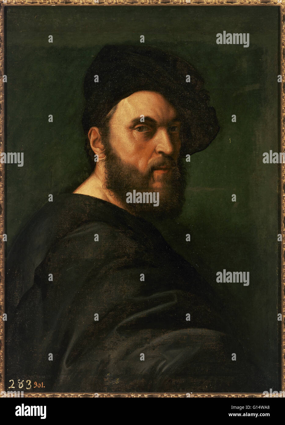Andrea Navagero (1483-1529). Homme politique et humaniste vénitien. Portrait, 17ème siècle, copie d'après Raphaël (1483-1520). Musée du Prado. Madrid. L'Espagne. Banque D'Images