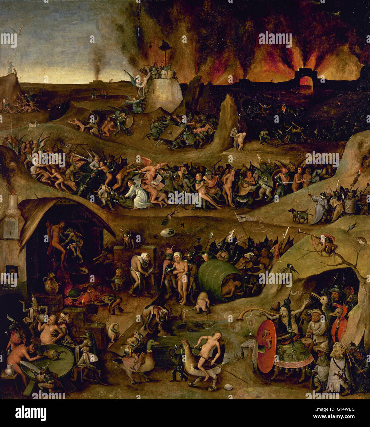 Pieter Huys (ca.1519-ca.1584). Peintre flamand. Inferno, 1570. Musée du Prado. Madrid. L'Espagne. Banque D'Images