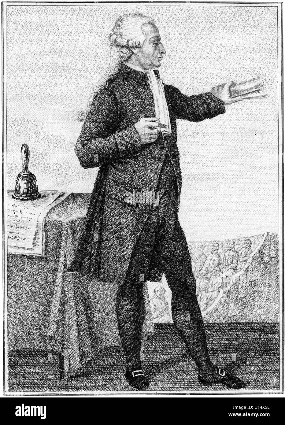 Jean-Sylvain Bailly (Septembre 15, 1736 - Novembre 12, 1793) était un astronome Français, mathématicien, et leader politique de la première partie de la Révolution française. Il a calculé une orbite pour la prochaine apparition de la comète de Halley (en 1759), et correctement Banque D'Images