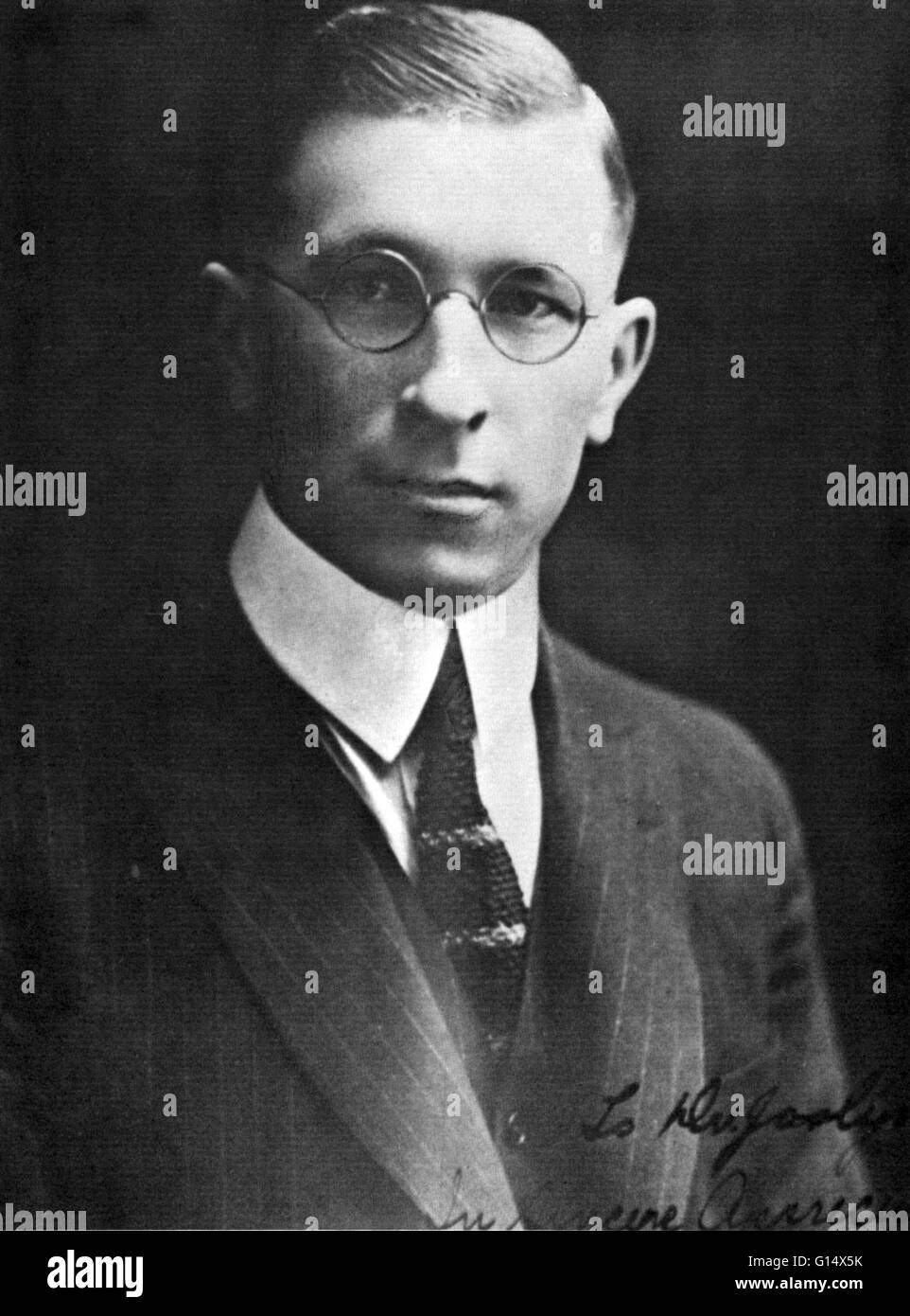 Portrait de Sir Frederick Banting (1891-1941), prix Nobel et co-découvreur de l'insuline. Banting a obtenu son diplôme de médecine de Toronto en 1916. En 1921, il a conçu une méthode d'obtention de l'hormone présente dans les îlots de Langerhans du pancréas, t Banque D'Images