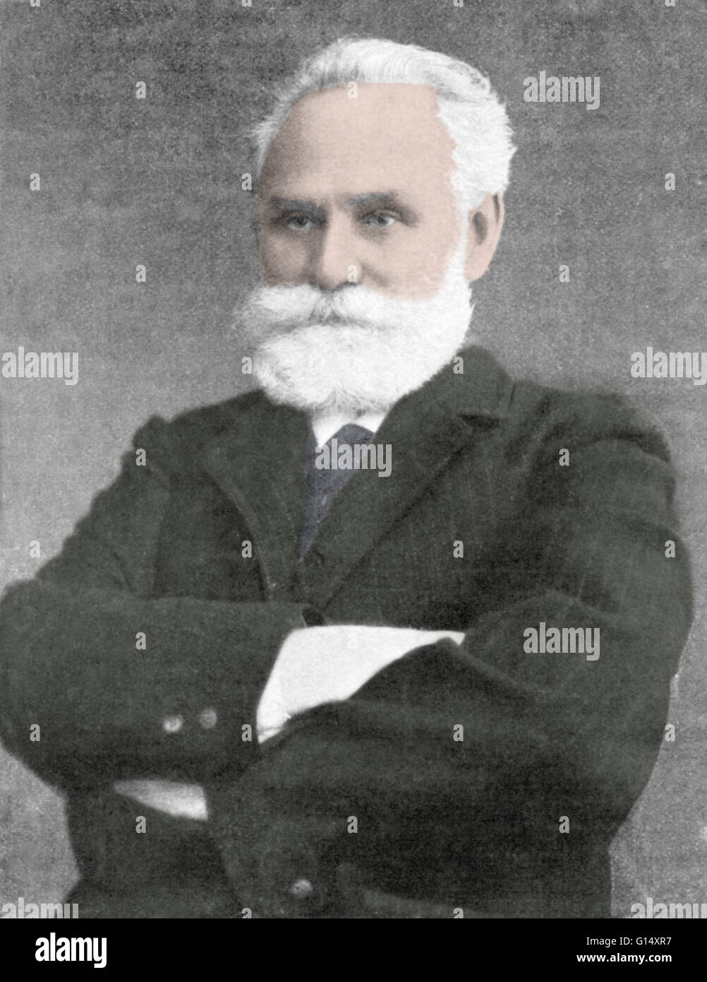 Ivan Petrovitch Pavlov (1849-1936), physiologiste et psychologue expérimental russe, qui a reçu le Prix Nobel 1904 pour ses travaux sur la physiologie de la glandes digestives. Il est surtout connu pour ses travaux sur les réflexes conditionnés, dans lequel il condit Banque D'Images