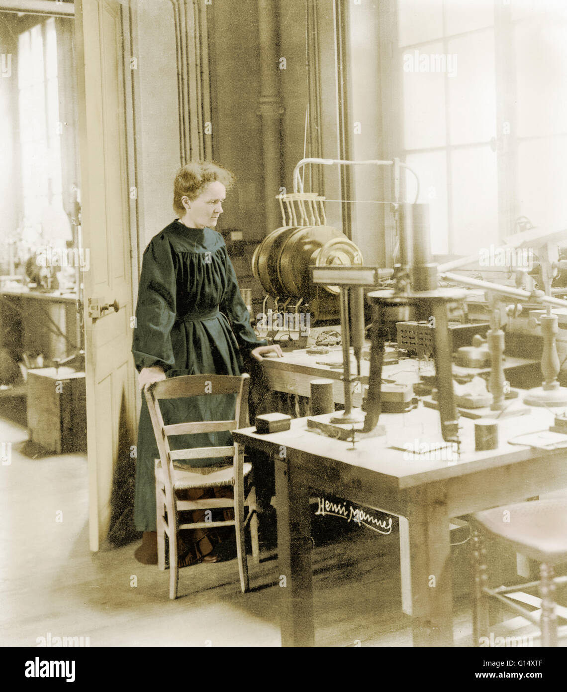 Marie Curie (1867-1934) était un physicien et chimiste Polish-French célèbre pour ses recherches novatrices sur la radioactivité. Elle a été la première personne à l'honneur avec deux Prix Nobel, physique et chimie. Elle a partagé son prix Nobel de physique 1903 avec son husba Banque D'Images