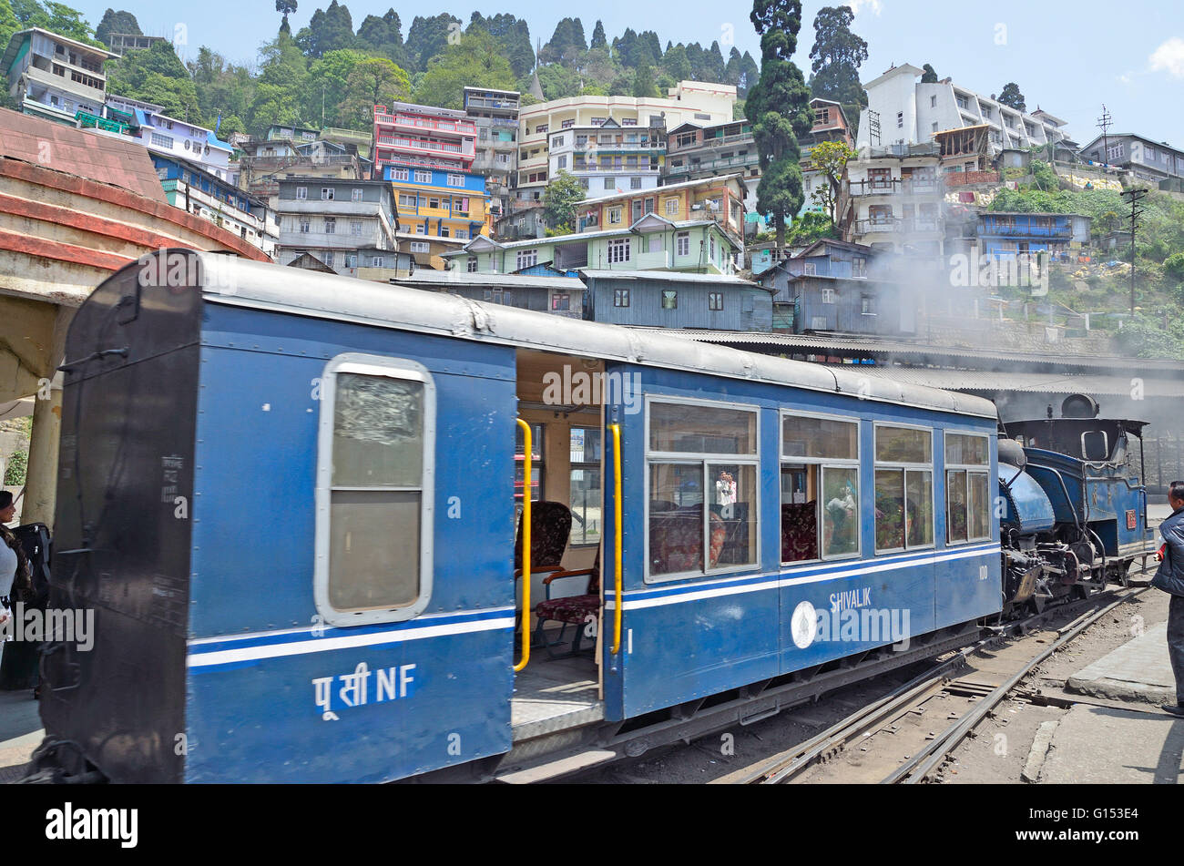 Locomotive vapeur transporté à Darjeeling Darjeeling Himalayan Railway Station, Darjeeling, West Bengal Banque D'Images