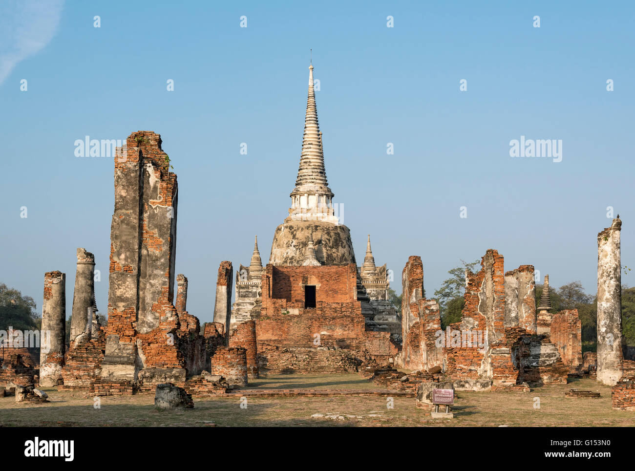 Viharn Luang (Grand Hall), le Wat Phra Si Sanphet, Ayutthaya, Thaïlande Banque D'Images