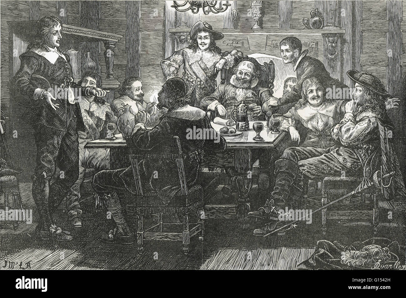 Walter Randolph introduction à Ben Jonson, Le Diable Tavern, Londres, Angleterre Banque D'Images Walter Randolph introduction à Ben Jonson, Le Diable Tavern, Londres, Angleterre Banque D'Images