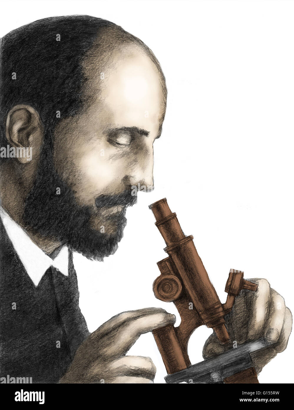 Santiago Ramon y Cajal (1852-1934), l'Espagne et meilleur scientifique médicale à la fin des années 1800 et neuroanatomist de renommée mondiale. Banque D'Images