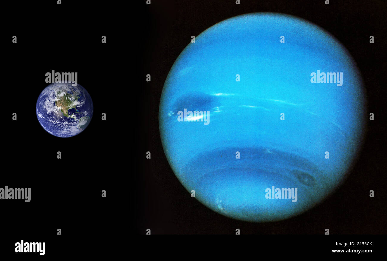 Image Composite Illustrant La Taille De Neptune à Droite