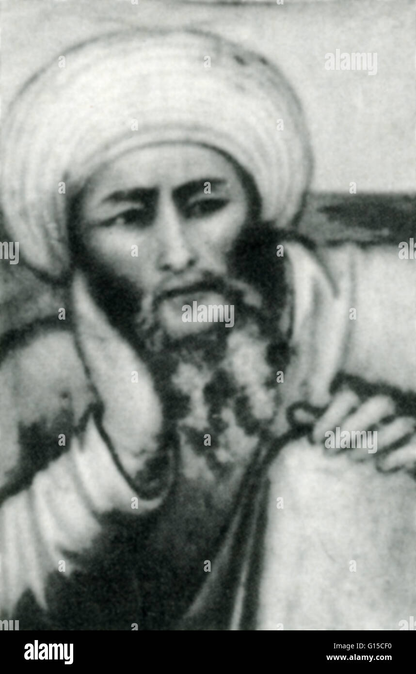 Abu l-Walid Muhammad bin 'Ahmad bin Rusd ou par son nom latinisé Averroès (14 avril 1126 - 10 décembre 1198) fut un grand penseur musulman d'Al-Andalus, un maître de la philosophie Aristotélicienne, la philosophie islamique, la théologie islamique, la loi et la jurisprudence malékite, connectez-vous Banque D'Images