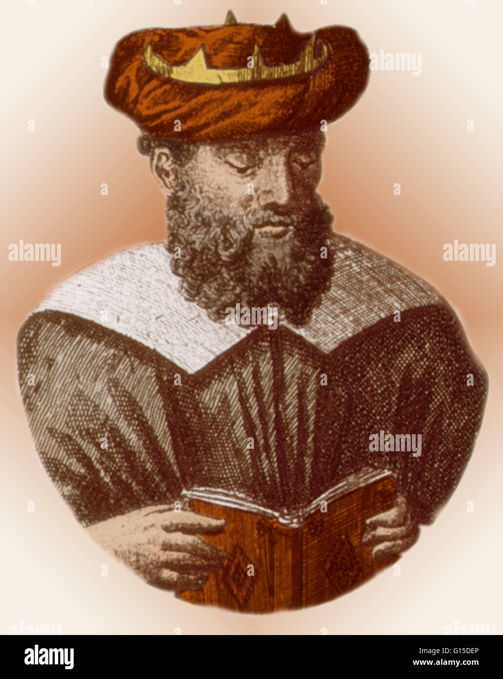 Abu 'Ali al-Husayn ibn 'Abd Allah ibn Sina (980-1037), communément connu sous le nom de Ibn Sina ou par son nom latinisé Avicenne, était un mathématicien persan, qui a écrit près de 450 traités sur un large éventail de sujets, dont environ 240 ont survécu. Sa plus célèbre wor Banque D'Images