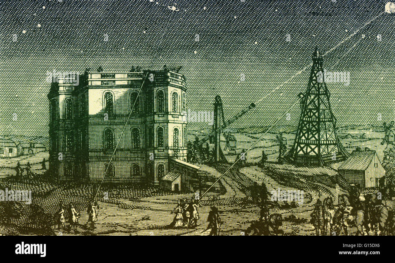 Lorsque l'Observatoire de Paris a été fondé en 1667, le roi français appelé un célèbre astronome bolognais, Gian Domenico Cassini (1625-1712), à Paris pour être le directeur de l'observatoire. Il a été suivi par 3 générations de Cassinis dans la position : Jacqu Banque D'Images
