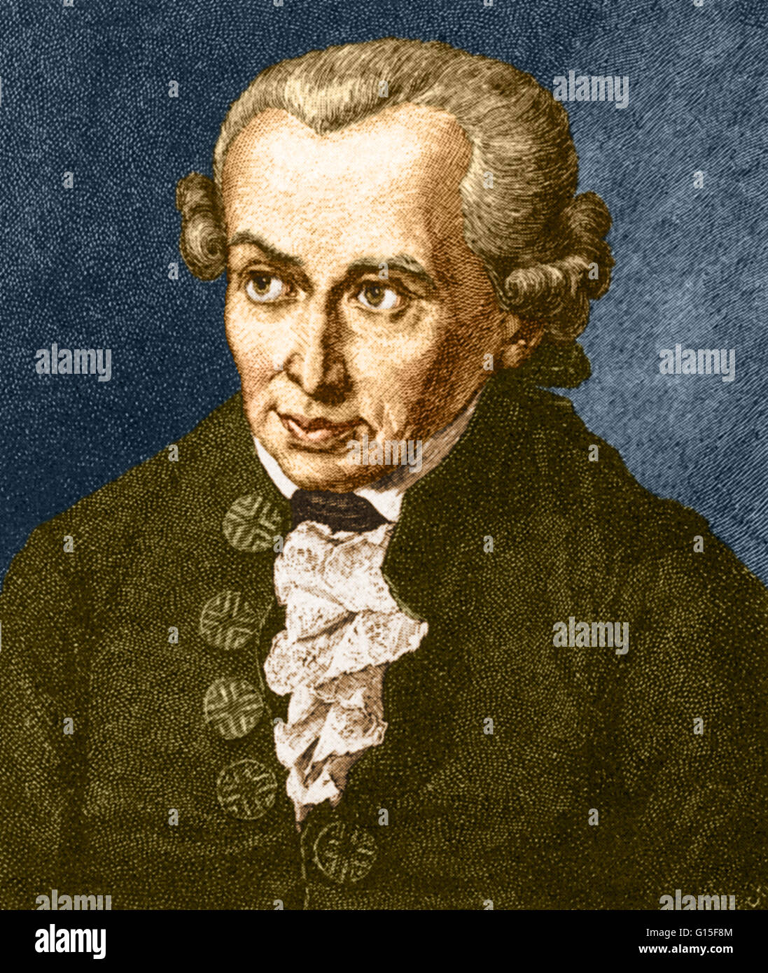 Emmanuel Kant (Avril 22, 1724 - février 12, 1804) était un philosophe allemand qui fait des recherches, donné des conférences et a écrit sur la philosophie et l'anthropologie au siècle des lumières à la fin du 18e siècle. Son oeuvre majeure, la critique de la Raison Pure (1781), aime Banque D'Images