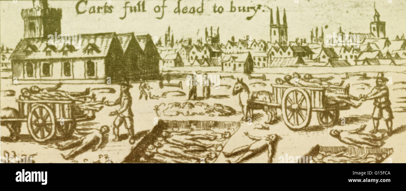 Une partie d'un journal de qualité illustre les inhumations de masse qui ont eu lieu durant la grande peste de 1665. La grande peste (1665-66) fut la dernière grande épidémie de la peste bubonique à se produire dans le royaume d'Angleterre (partie de jour moderne, Royaume-Uni). Pl Banque D'Images