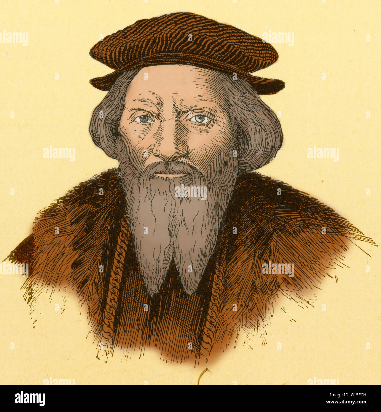 Sébastien Cabot (1474-1557) était un explorateur, cartographe et navigateur et fils de l'explorateur Jean Cabot. Il a travaillé en tant que cartographe pour le roi d'Angleterre Henri VIII et un capitaine pour le roi d'Espagne Ferdinand V, exploré pour le roi d'Angleterre Henri VII. Ca Banque D'Images