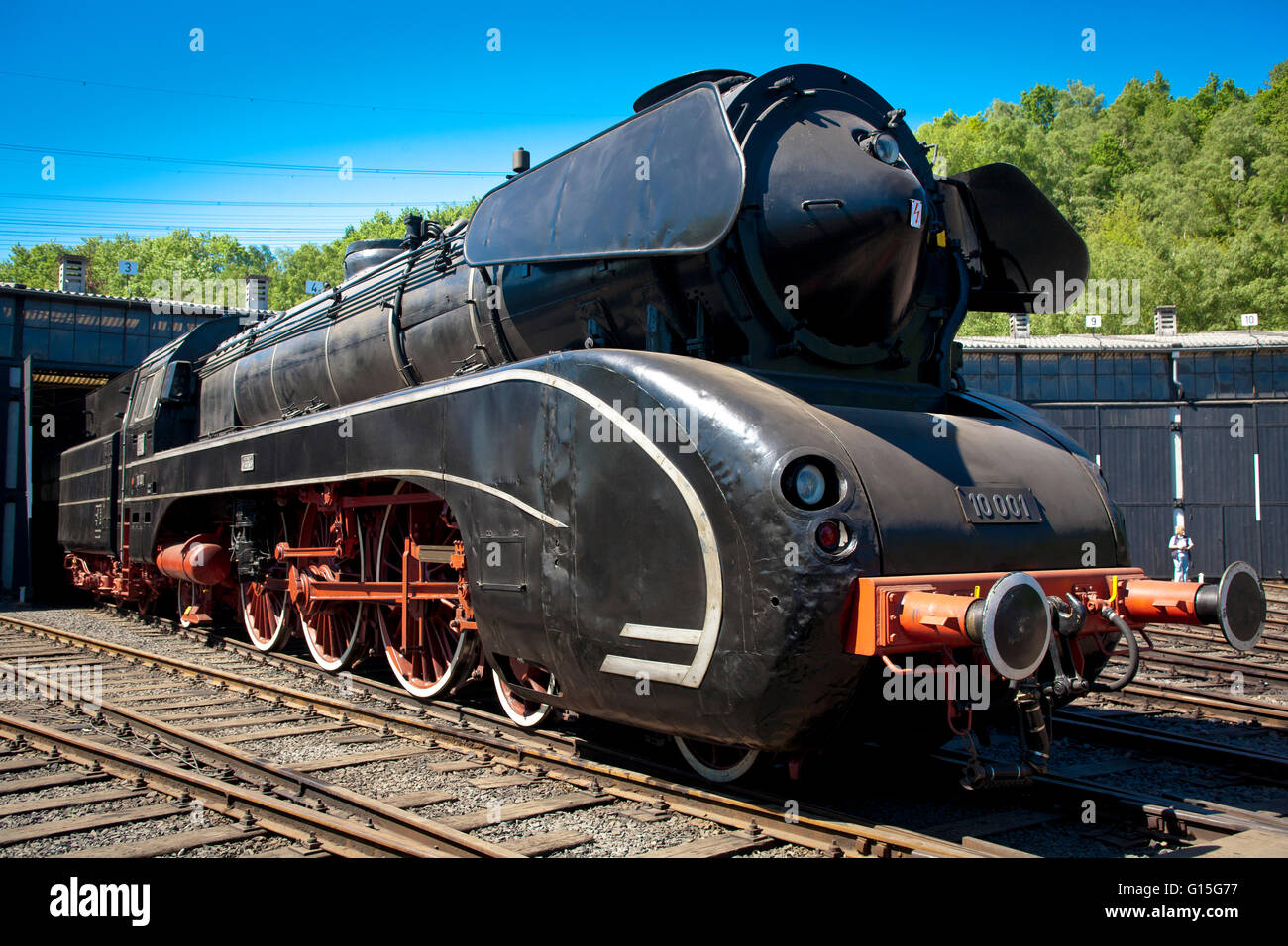 DEU, Germnay, région de la Ruhr, Bochum, musée du chemin de fer dans le quartier Dahlhausen, vieille locomotive à vapeur. Banque D'Images