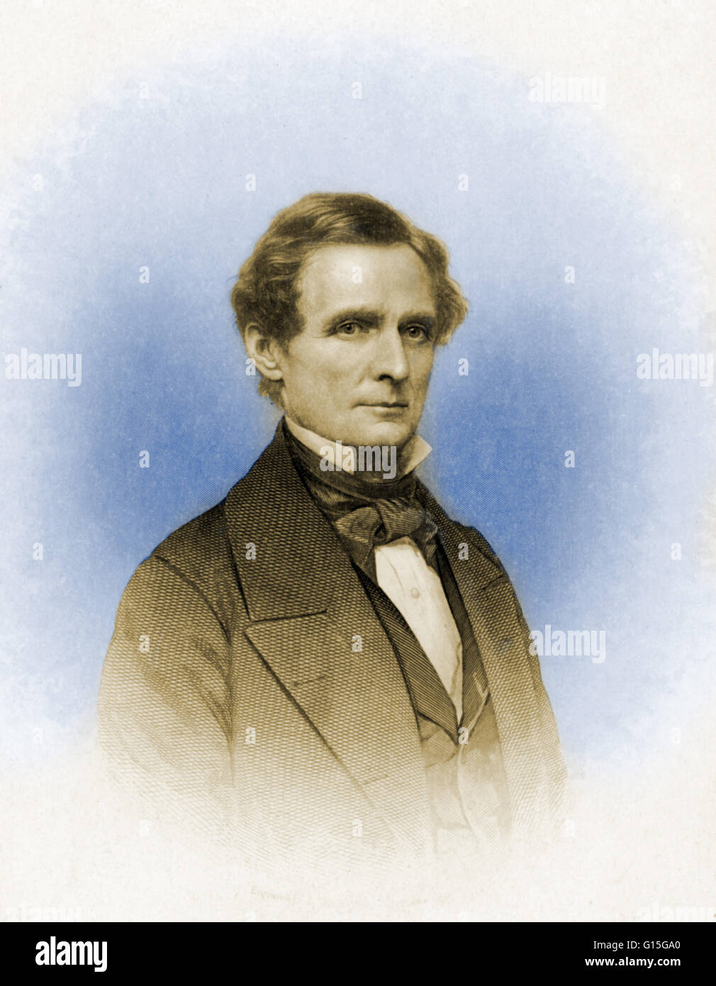 Jefferson Finis 'Jeff' Davis (1808-1889) était un homme d'État américain et chef de la Confédération durant la guerre civile américaine, agissant comme président pour sa brève histoire. Davis est diplômé de West Point et a combattu dans la guerre américano-mexicaine comme un colonel Banque D'Images