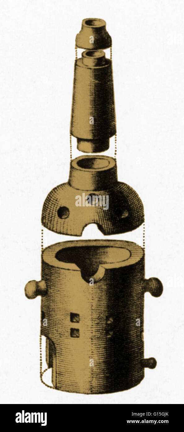 Différents types d'appareils utilisés par les chimistes du 18e siècle. Montré ici est un alembic, ou appareil de distillation, qui tenait toujours une place honorable dans la chimie, et a été utilisé pour séparer des substances dans leurs éléments constitutifs. Celui-ci a été conçu par l'Abbé Banque D'Images