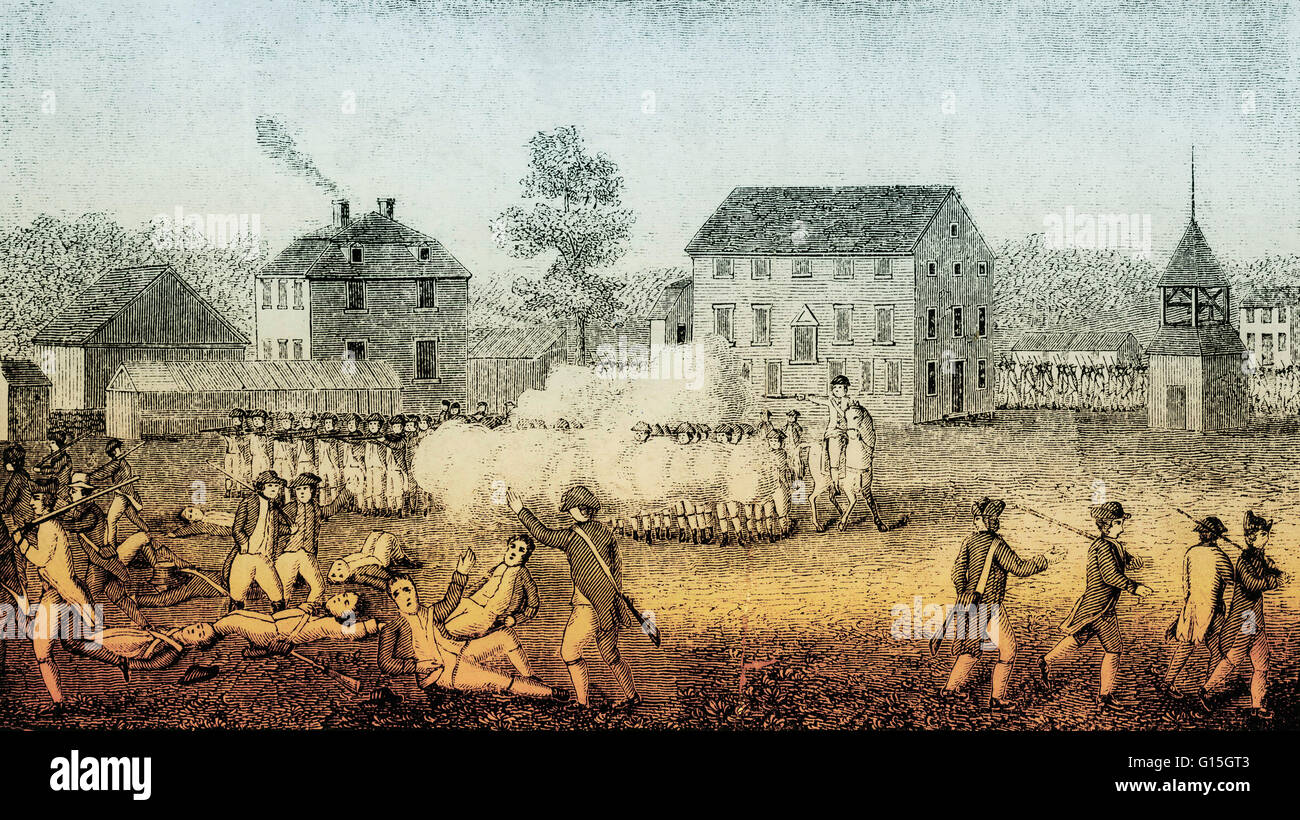 La bataille de Lexington et Concord, ont combattu le 19 avril 1775, ont été les premiers dans les engagements militaires de la guerre d'Indépendance américaine. Les batailles a marqué le déclenchement de conflit armé ouvert entre le Royaume de Grande-Bretagne et de ses treize colonies dans Banque D'Images