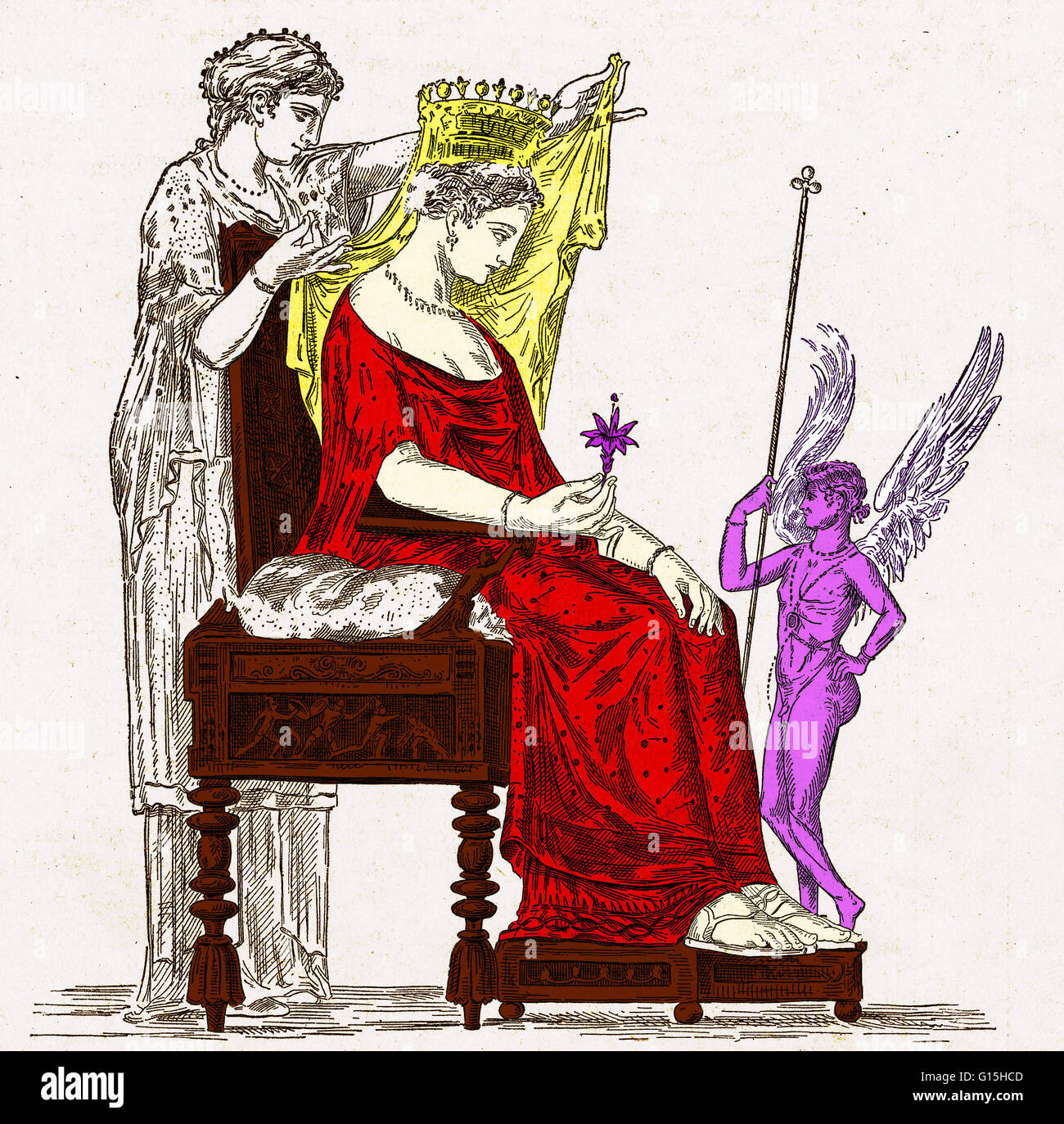 Venus La Deesse Romaine De L Amour La Beaute Et La Fertilite Avec Son Fils Cupidon Aile Son Homologue Grec Est Aphrodite Photo Stock Alamy