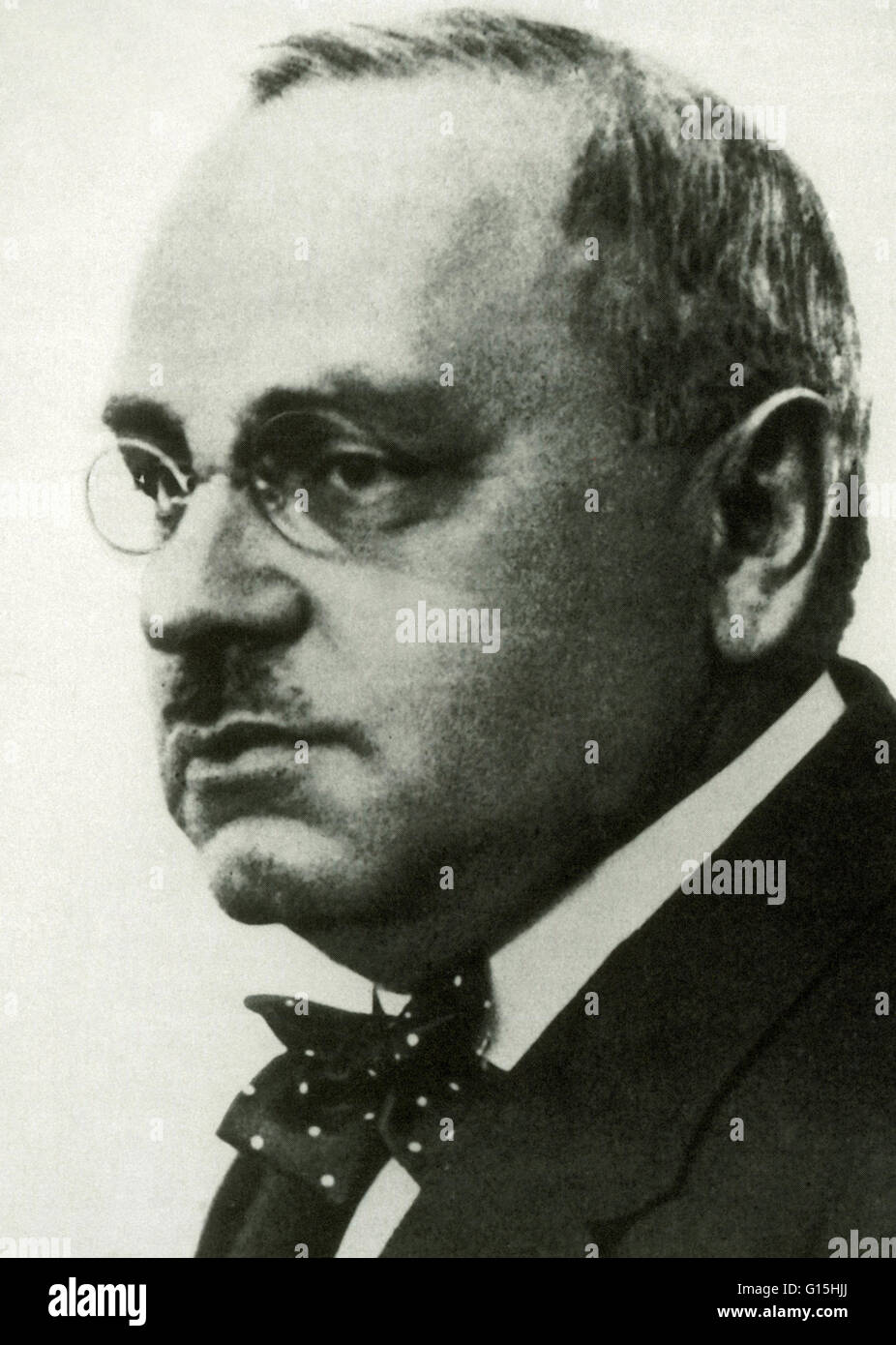 Alfred Adler (7 février 1870 - 28 mai 1937) est un médecin, psychothérapeute, et fondateur de l'École de psychologie individuelle. Il était un contemporain de Sigmund Freud, et a été invité par lui à se joindre à la Société Psychanalytique de Vienne, un Banque D'Images