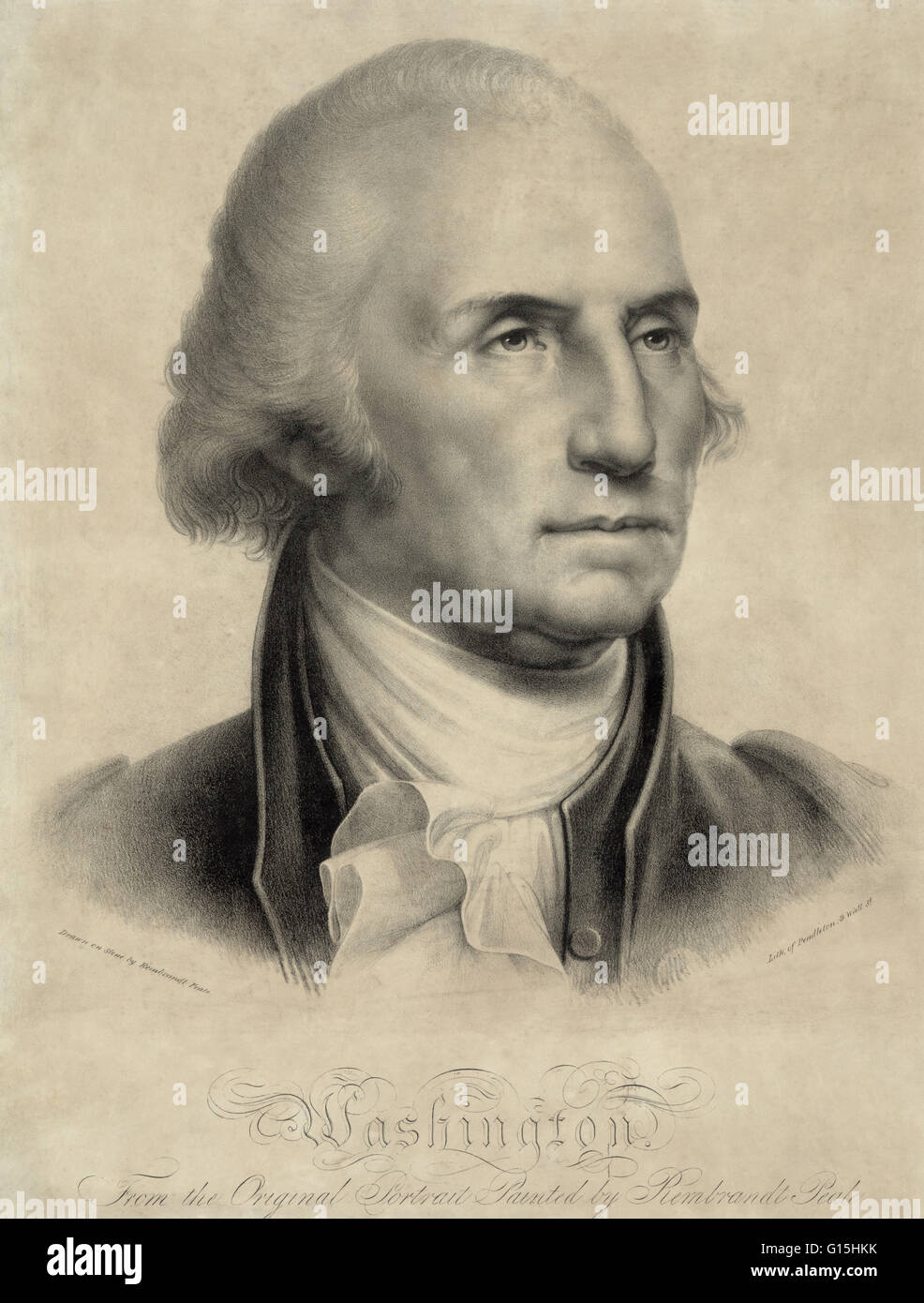 George Washington (22 février 1732 - 14 décembre 1799) a été le premier président des États-Unis d'Amérique, de 1789 à 1797, et chef militaire et politique dominante des États-Unis de 1775 à 1799. Il a dirigé la victoire américaine ov Banque D'Images