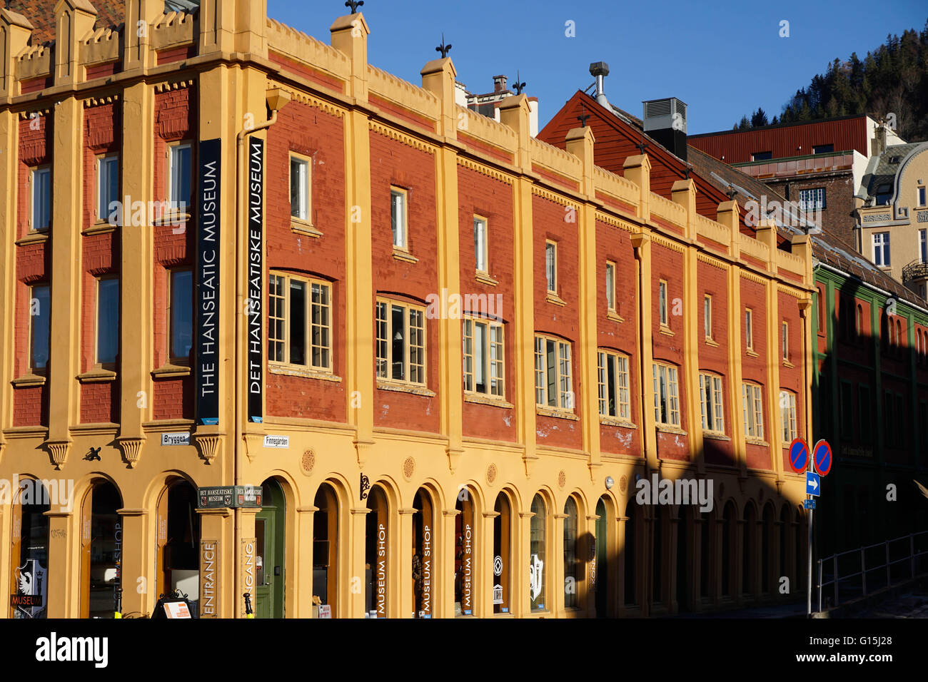 Bâtiment du Musée hanséatique, Bryggen, Bergen, Norvège, Rogaland, Scandinavie Banque D'Images