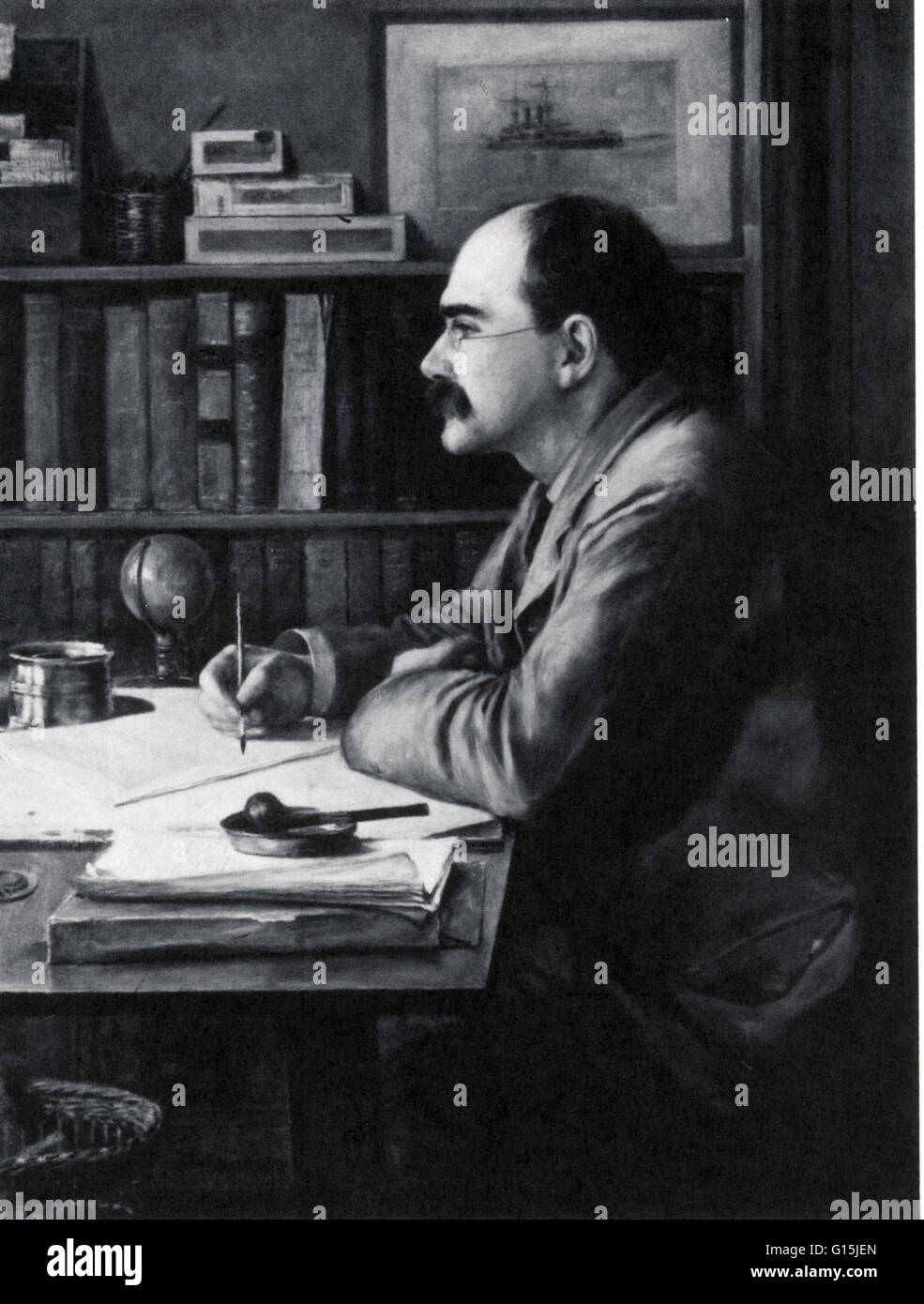 Joseph Rudyard Kipling (30 décembre 1865 - 18 janvier 1936) était un écrivain, poète, et écrivain. Il a écrit des poèmes et récits de soldats britanniques en Inde et d'histoires pour enfants. Il est né à Bombay, dans la présidence de Bombay British Banque D'Images