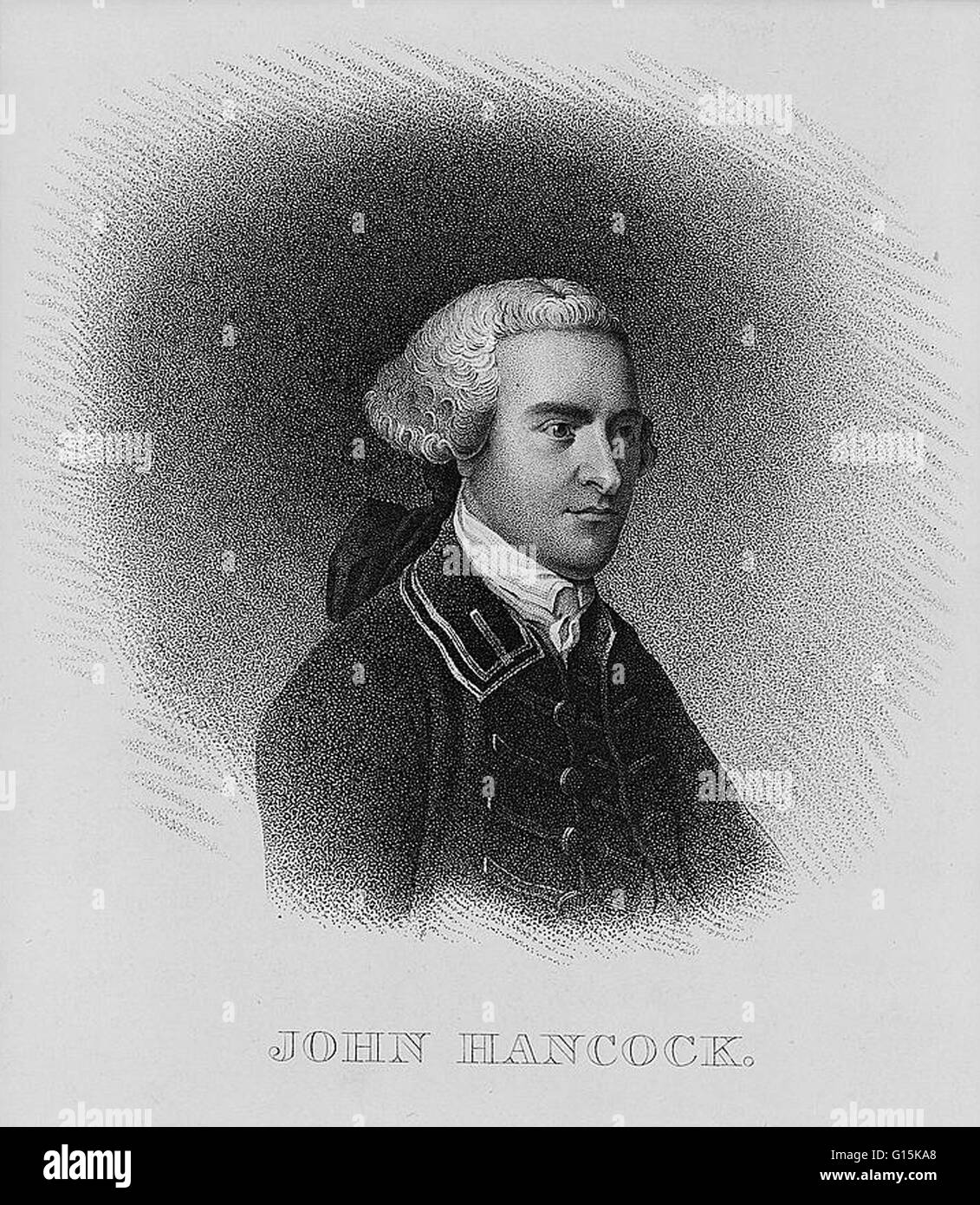 John Hancock (1737-1793) était un marchand, homme d'État, et d'éminents patriote de la Révolution américaine. Avant la révolution américaine, Hancock a été l'un des hommes les plus riches dans les Treize Colonies et il a utilisé cette richesse pour soutenir la cause coloniale. Han Banque D'Images