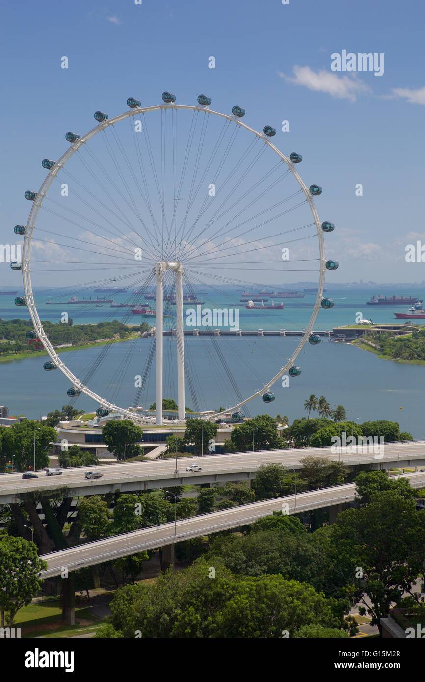 Marina Bay, Singapour, Singapour Flyer, en Asie du sud-est Banque D'Images