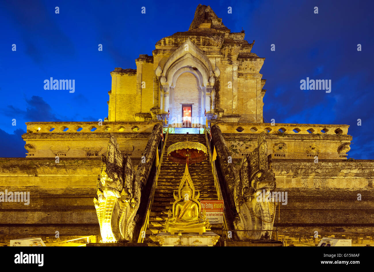 Wat Chedi Luang temple Worawihan, Chiang Mai, Thaïlande, Asie du Sud-Est, Asie Banque D'Images