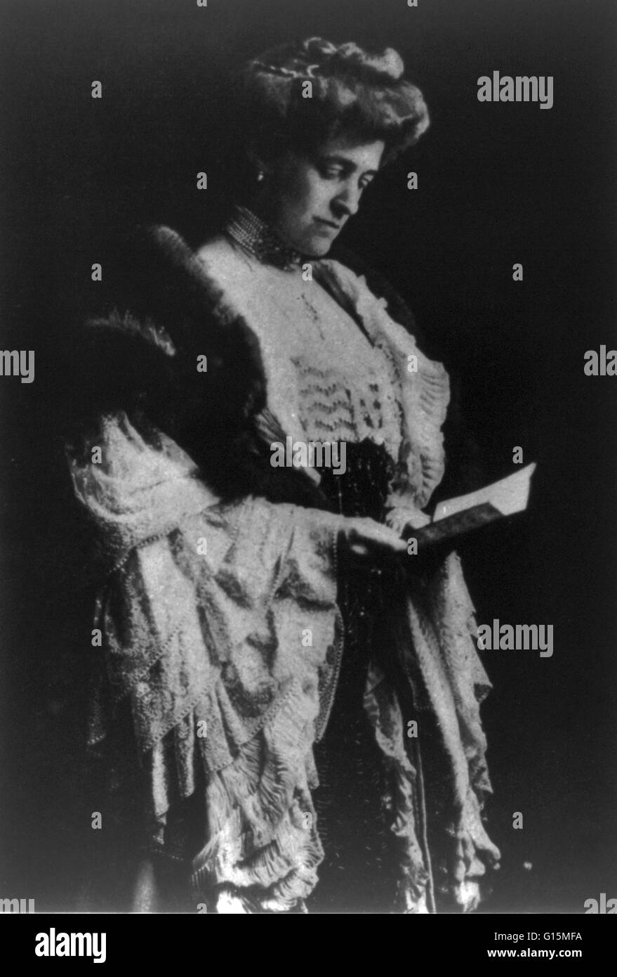 Edith Wharton (Edith Newbold Jones, 24 janvier 1862 - 11 août 1937), était un américain lauréat du Prix Pulitzer romancier, nouvelliste, et concepteur. Wharton associée sa vision de l'intérieur du America's privilégiés avec un brillant naturel, de Wit Banque D'Images