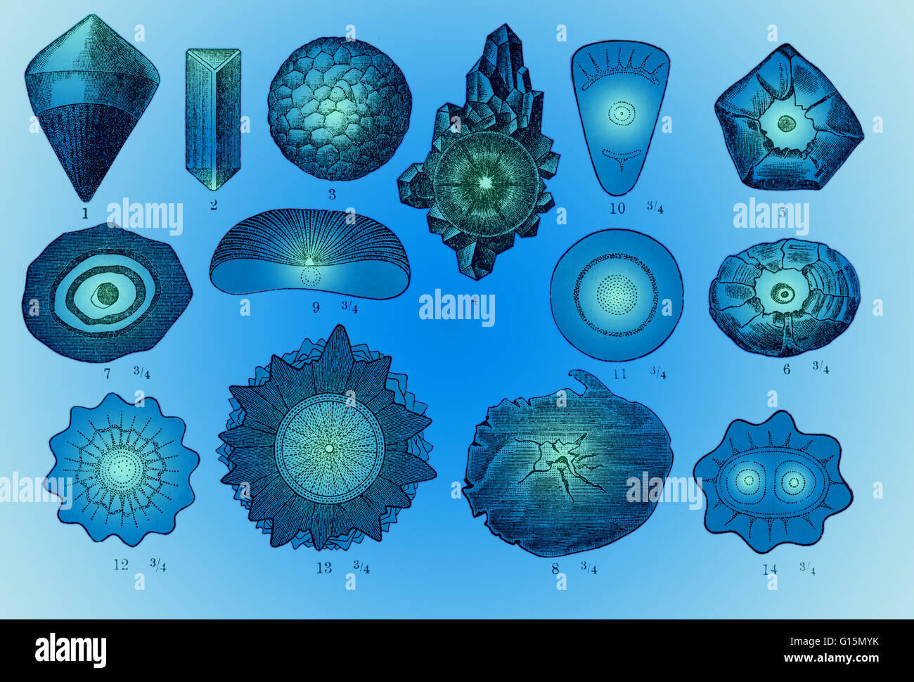 Illustration historique de grêlons. Banque D'Images
