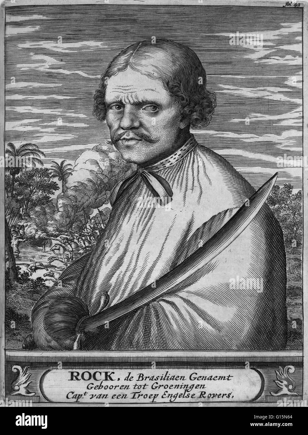 Roche Braziliano (1630 - 1671) était un disparu pirate hollandais. Sa carrière de pirate a duré de 1654 jusqu'à sa disparition autour de 1671. Selon les historiens, il est né comme Gerrit Gerritszoon et que lui et ses parents ont déménagé à sous contrôle hollandais au Brésil. Il wa Banque D'Images