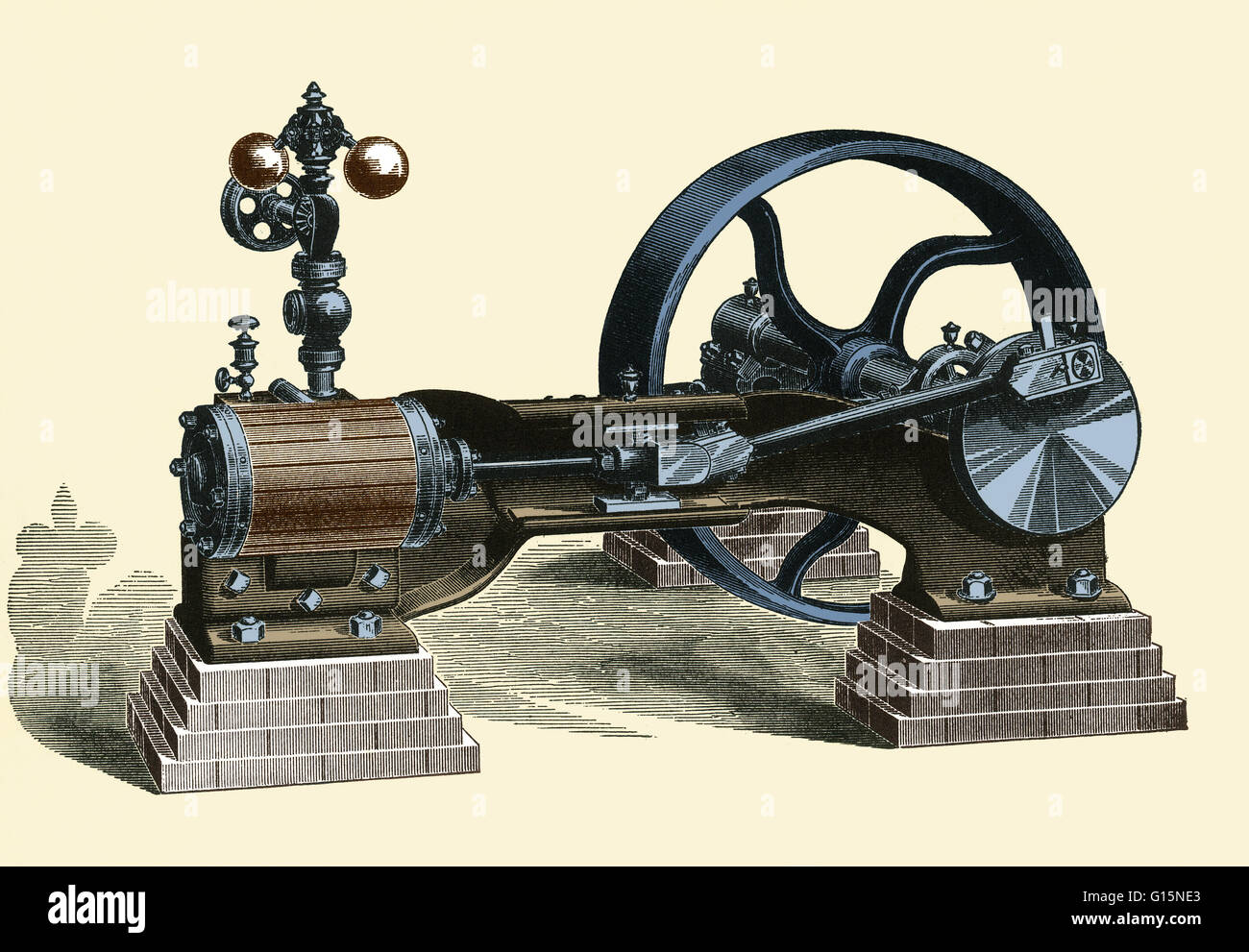 Bigelow, du moteur à l'arrêt comme vu à l'Exposition du Centenaire de 1876. Banque D'Images
