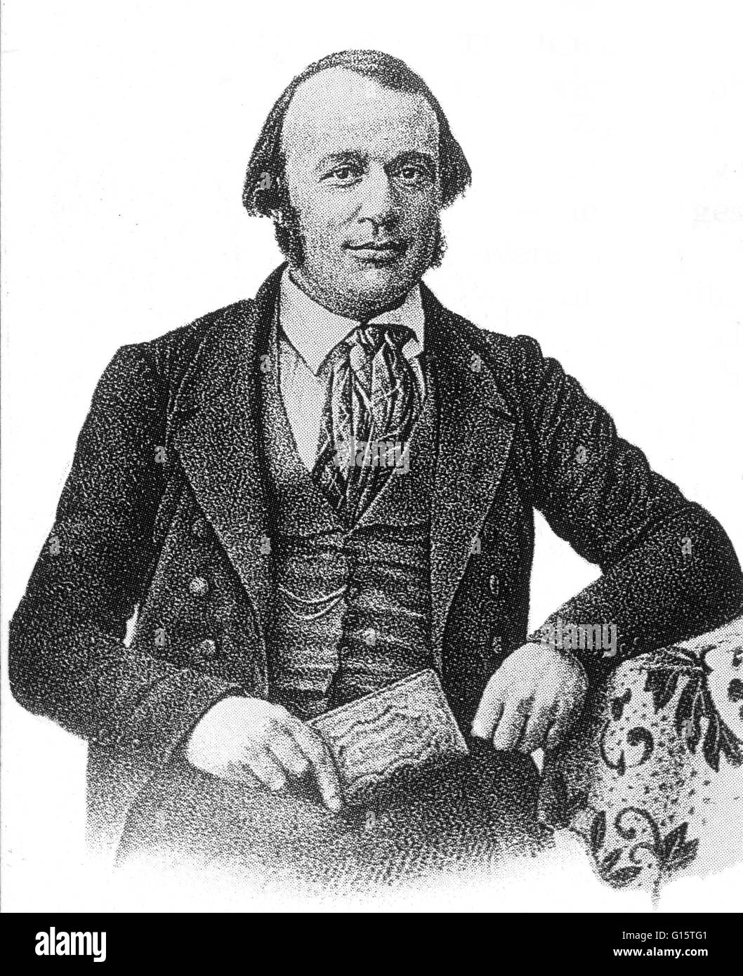 Jean Louis Rodolphe Agassiz (1807-1873), né en Suisse American Naturalist, paléontologue et zoologiste, et géologue. Il a produit un catalogue de poissons fossiles (ichtyologie) du Brésil en 1829, et terminé l'histoire de poissons d'Europe en 1842. Après t Banque D'Images