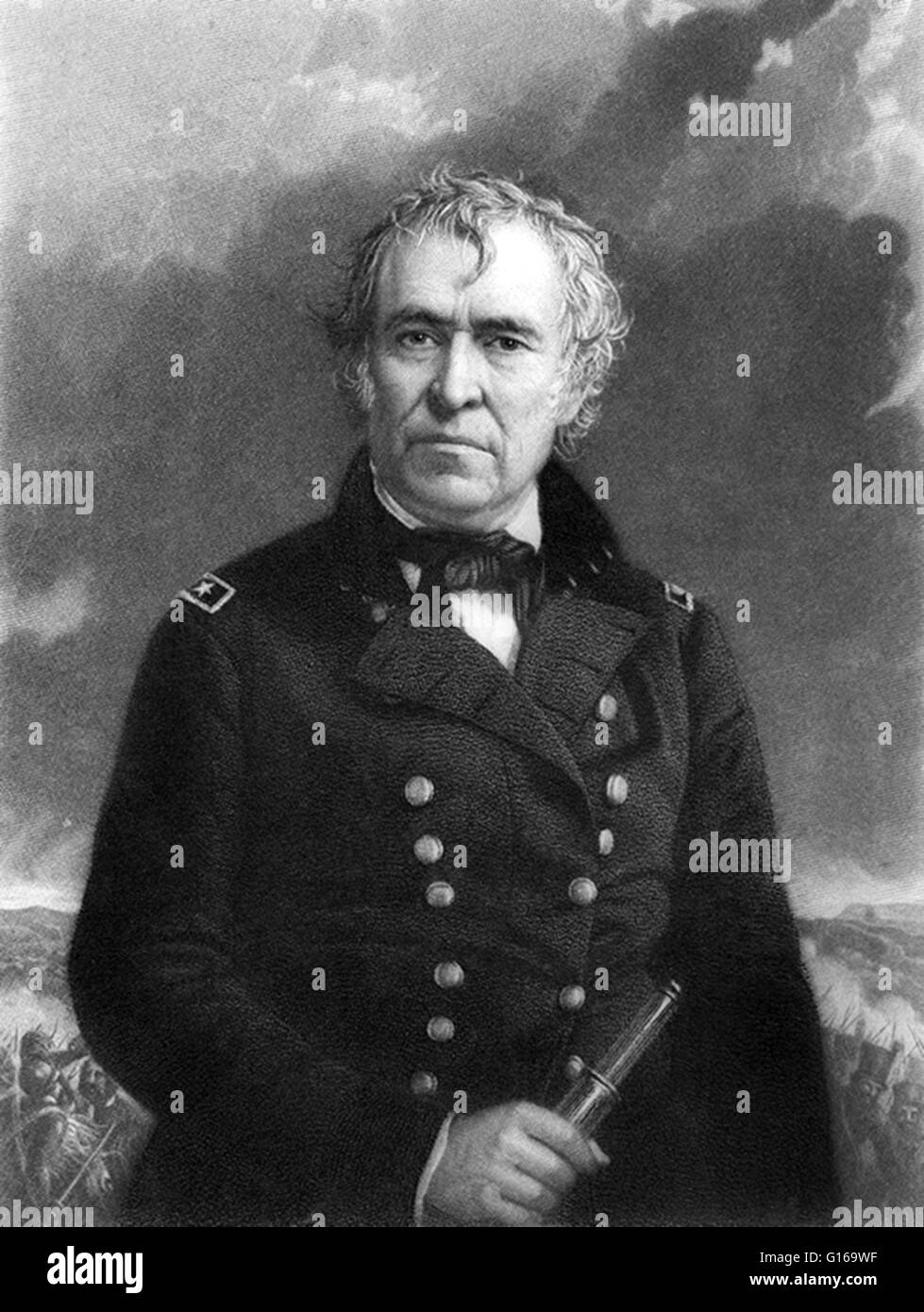 Zachary Taylor (24 novembre 1784 - 9 juillet 1850) a été le 12e président des États-Unis (1849-1850) et un chef militaire américain. Il a été commandé en tant qu'officier de l'armée américaine en 1808 et a fait un nom pour lui-même en tant que capitaine dans la guerre de 1812. Il e Banque D'Images