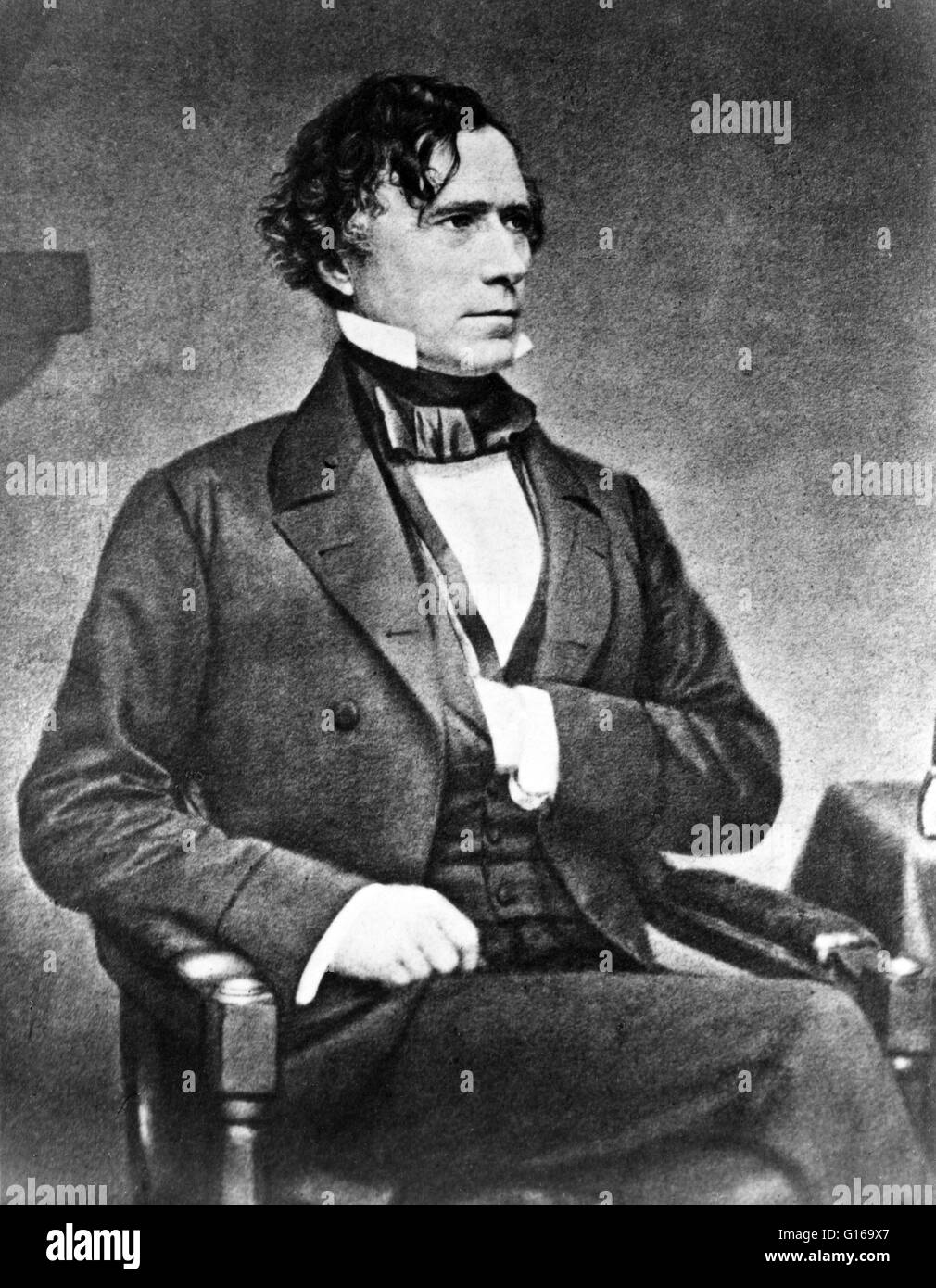 Franklin Pierce (Novembre 23, 1804 - 8 octobre 1869) a été le 14e président des États-Unis (1853-1857). Il était un démocrate et un 'oughface' (un habitant du Nord avec le Sud de sympathie) qui ont servi dans la chambre des représentants et le Sénat. Il t Banque D'Images