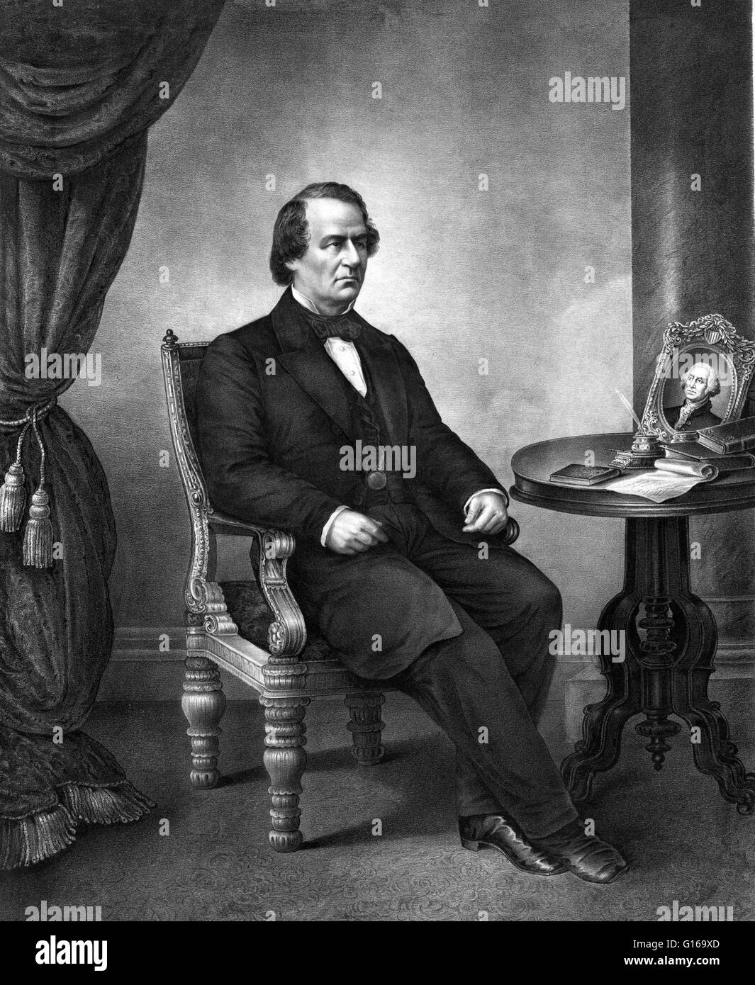 Andrew Johnson (29 décembre 1808 - 31 juillet 1875) a été le 17e président des États-Unis (1865-1869). Il a servi en tant que conseiller municipal et maire de Greenville, Texas avant d'être élu à la Chambre des représentants en 1835. Après un bref service dans la T Banque D'Images