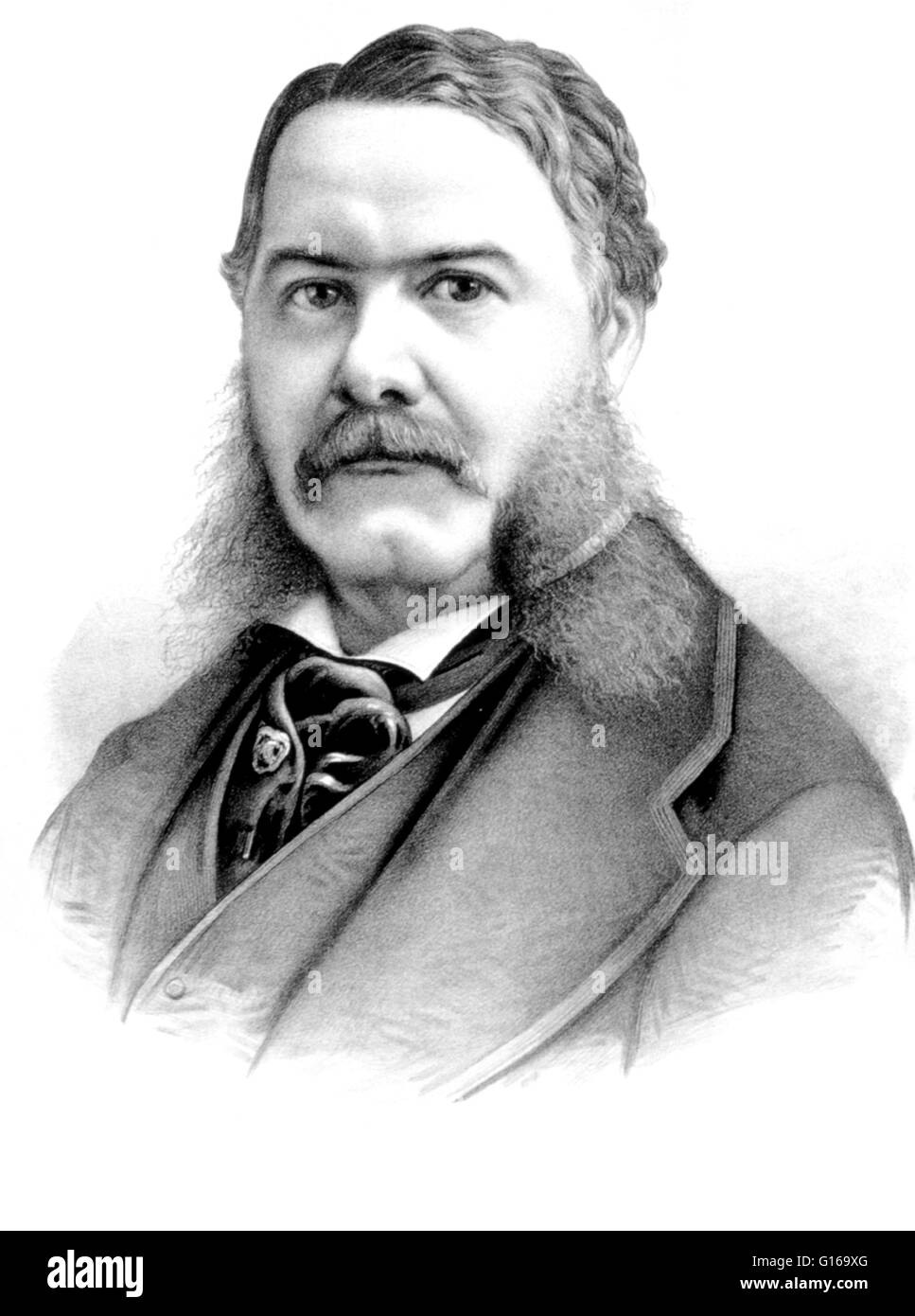 Chester Alan Arthur (5 octobre 1829 - 18 novembre 1886) est devenu le 21e président des États-Unis (1881-85) après l'assassinat du Président Garfield. Après seulement une demi-année en tant que vice-président, il s'est trouvé, de façon inattendue, dans l'exécutif ma Banque D'Images Chester Alan Arthur (5 octobre 1829 - 18 novembre 1886) est devenu le 21e président des États-Unis (1881-85) après l'assassinat du Président Garfield. Après seulement une demi-année en tant que vice-président, il s'est trouvé, de façon inattendue, dans l'exécutif ma Banque D'Images