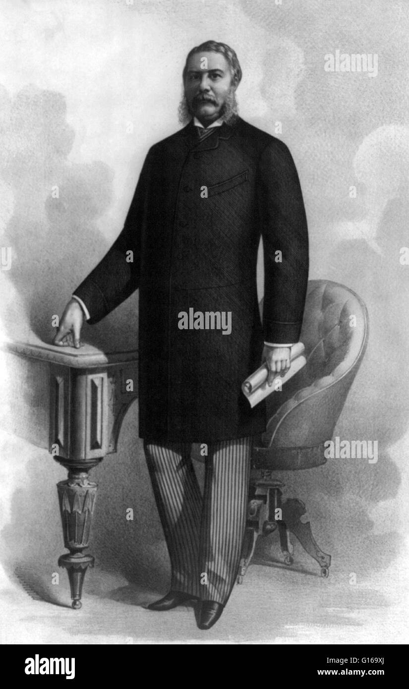 Chester Alan Arthur (5 octobre 1829 - 18 novembre 1886) est devenu le 21e président des États-Unis (1881-85) après l'assassinat du Président Garfield. Après seulement une demi-année en tant que vice-président, il s'est trouvé, de façon inattendue, dans l'exécutif ma Banque D'Images Chester Alan Arthur (5 octobre 1829 - 18 novembre 1886) est devenu le 21e président des États-Unis (1881-85) après l'assassinat du Président Garfield. Après seulement une demi-année en tant que vice-président, il s'est trouvé, de façon inattendue, dans l'exécutif ma Banque D'Images