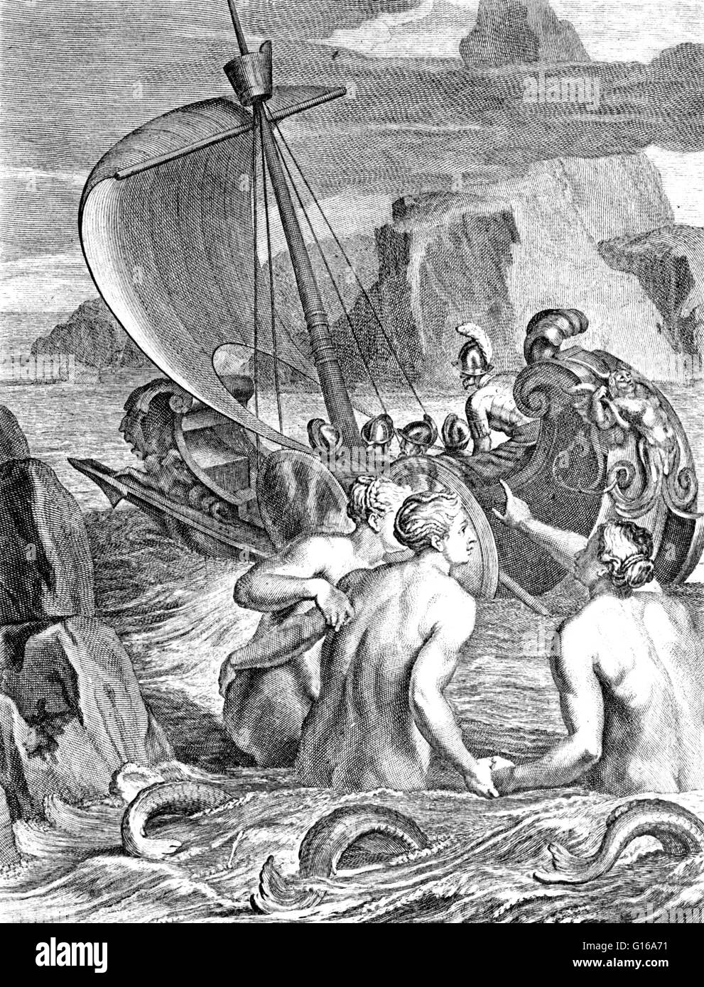 Dans la mythologie grecque, les sirènes sont dangereuses et belles créatures, présentée comme femme fatales qui ont attiré les marins à proximité avec leurs voix et musique enchanteresse de naufrage sur la côte rocheuse de l'île. Ils étaient auparavant des servantes de la déesse Banque D'Images
