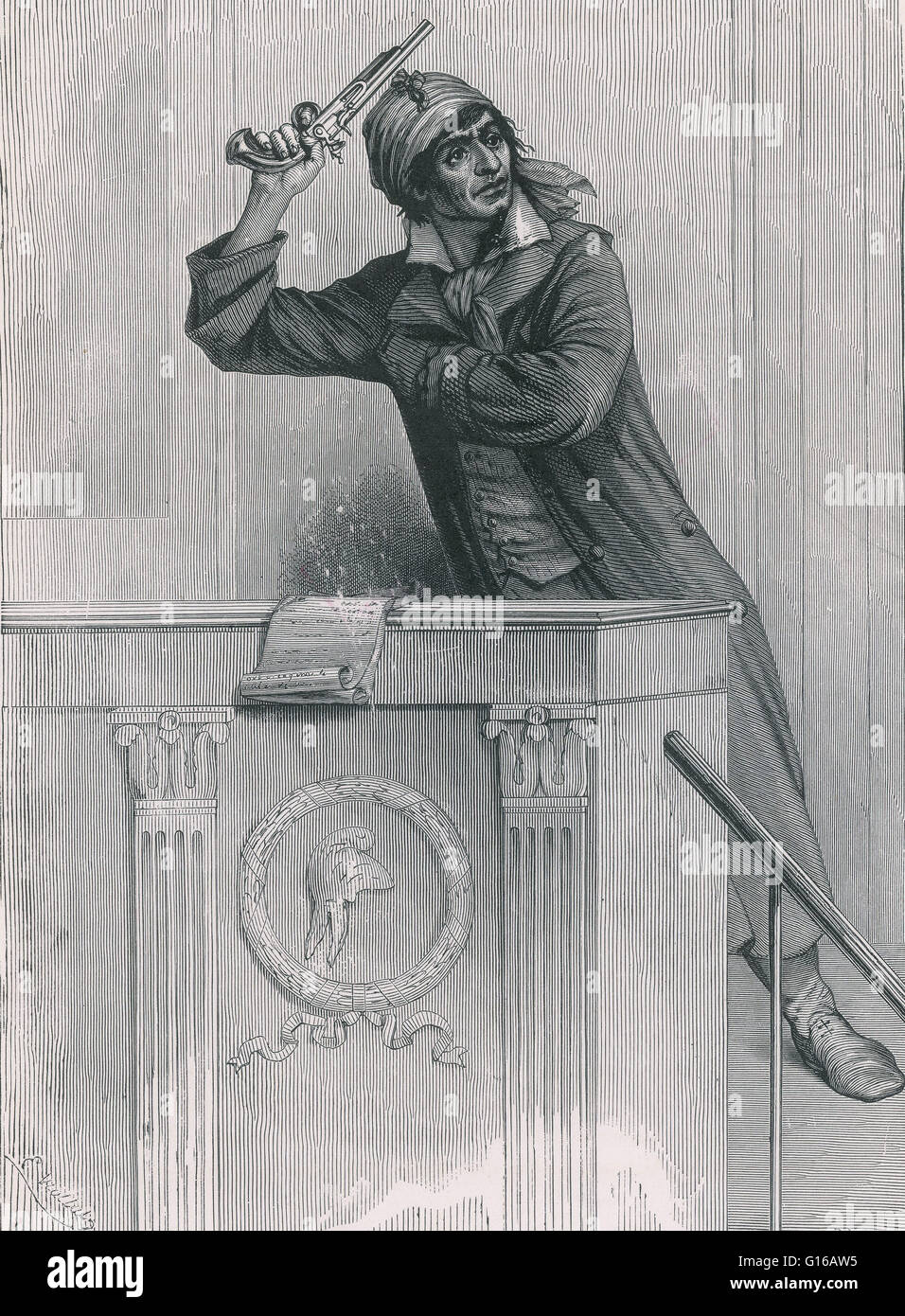 Jean-Paul Marat (Mai 24, 1743 - Juillet 13, 1793) était un médecin, théoricien politique et scientifique, mieux connu pour sa carrière en France en tant que journaliste et politicien radical pendant la Révolution française. En tant que médecin, il a maintenu une pratique privée Banque D'Images