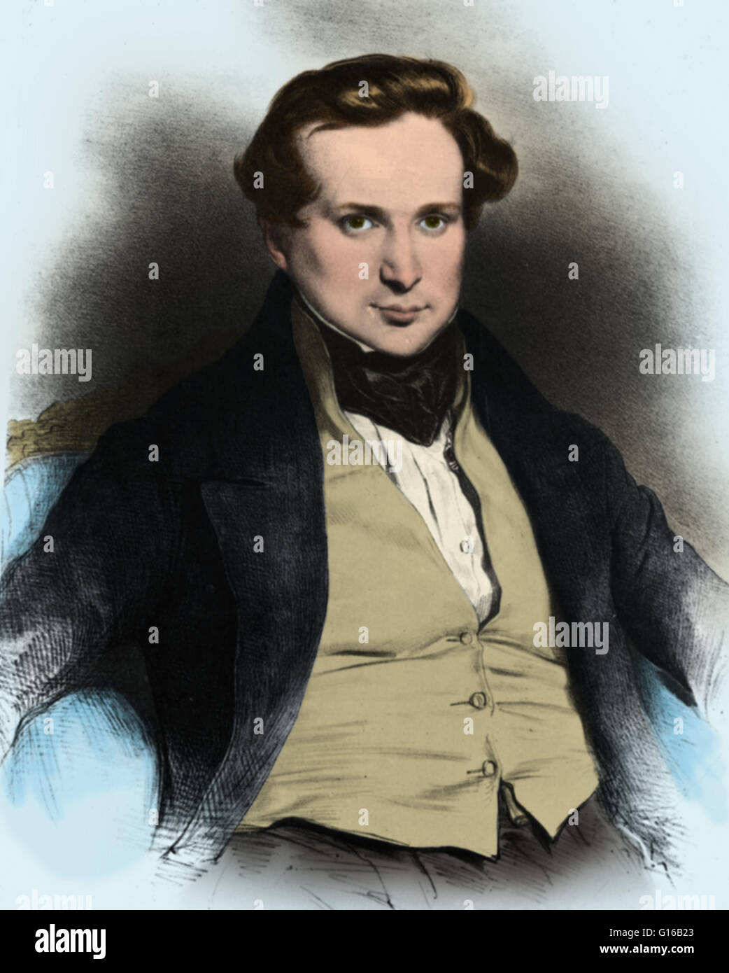 Portrait de Victor Hugo à 18 ans. Victor Marie Hugo (Février 26, 1802 - Mai 22, 1885) est un poète, romancier, dramaturge et du mouvement romantique. Il est considéré comme l'un des plus grands et des plus connus des écrivains français. En France, Hugo's litera Banque D'Images