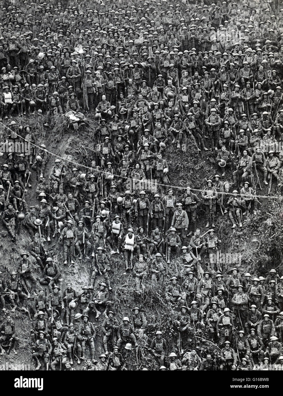 La deuxième bataille de la Marne (15 juillet - 6 août 1918) a été la dernière grande offensive du printemps allemande sur le front occidental pendant la PREMIÈRE GUERRE MONDIALE. L'attaque allemande a échoué quand une contre-attaque menée par les forces françaises et dont plusieurs centaines de chars overwhelme Banque D'Images