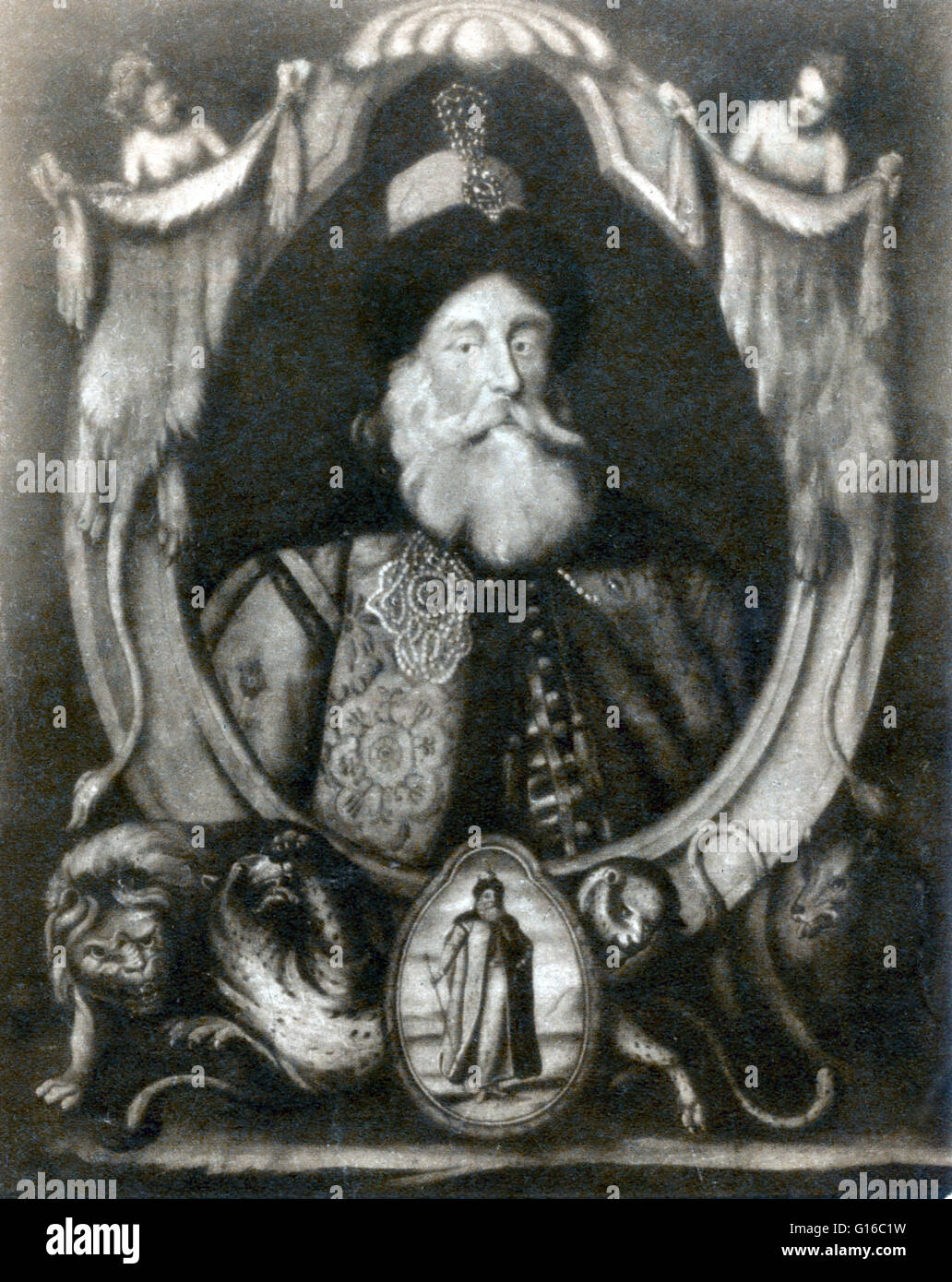 Le capitaine John Smith (Janvier 1580 - Juin 21, 1631) l'amiral de Nouvelle Angleterre était un soldat anglais, explorer, et l'auteur. Il a été considéré comme ayant joué un rôle important dans l'établissement de la première colonie anglaise permanente en Amérique du Nord. Il wa Banque D'Images